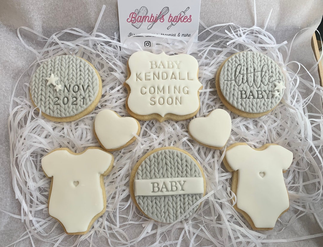 New Baby Personalised Biscuits New Arrival Gift Newborn Box Baby Shower