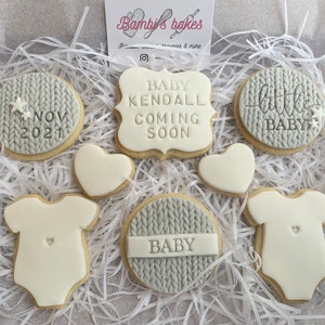 Galletas personalizadas para recién nacidos - Regalo para recién nacidos - Caja para recién nacidos - Galletas para baby shower - Regalo de bienvenida - Revelación de género - Revelación de embarazo