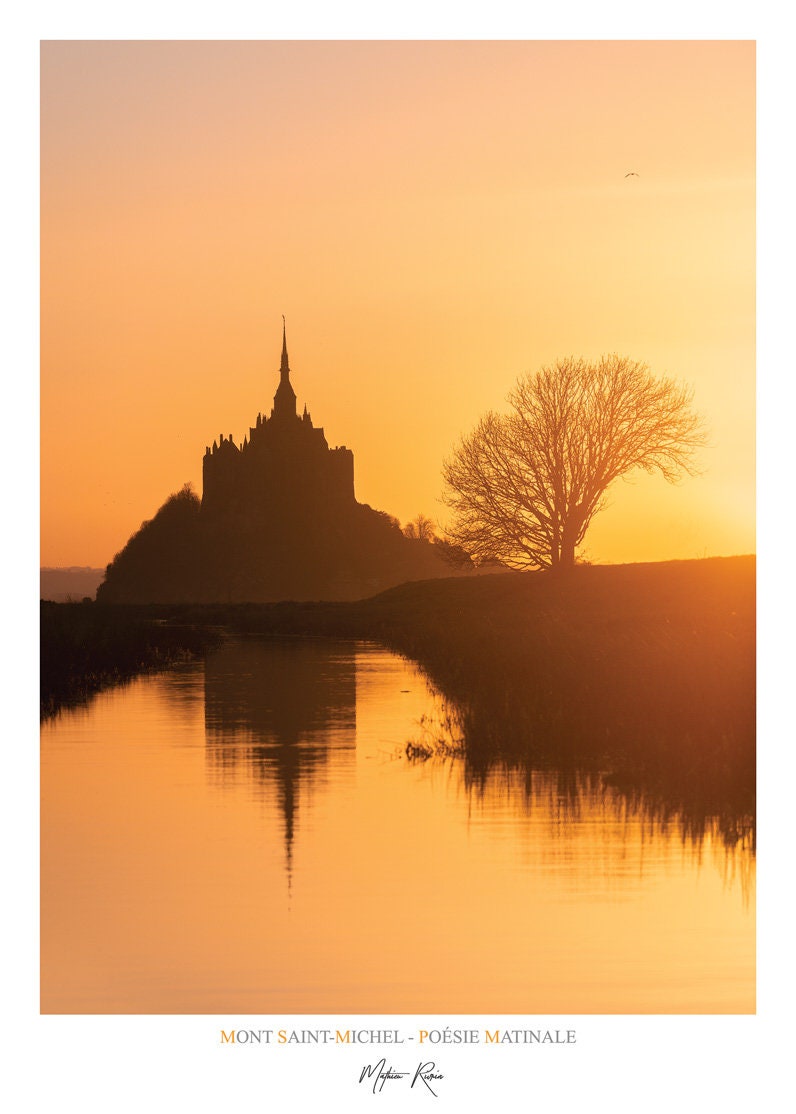 Affiche 70 X 50 cm - Mont Saint-Michel Poésie Matinale