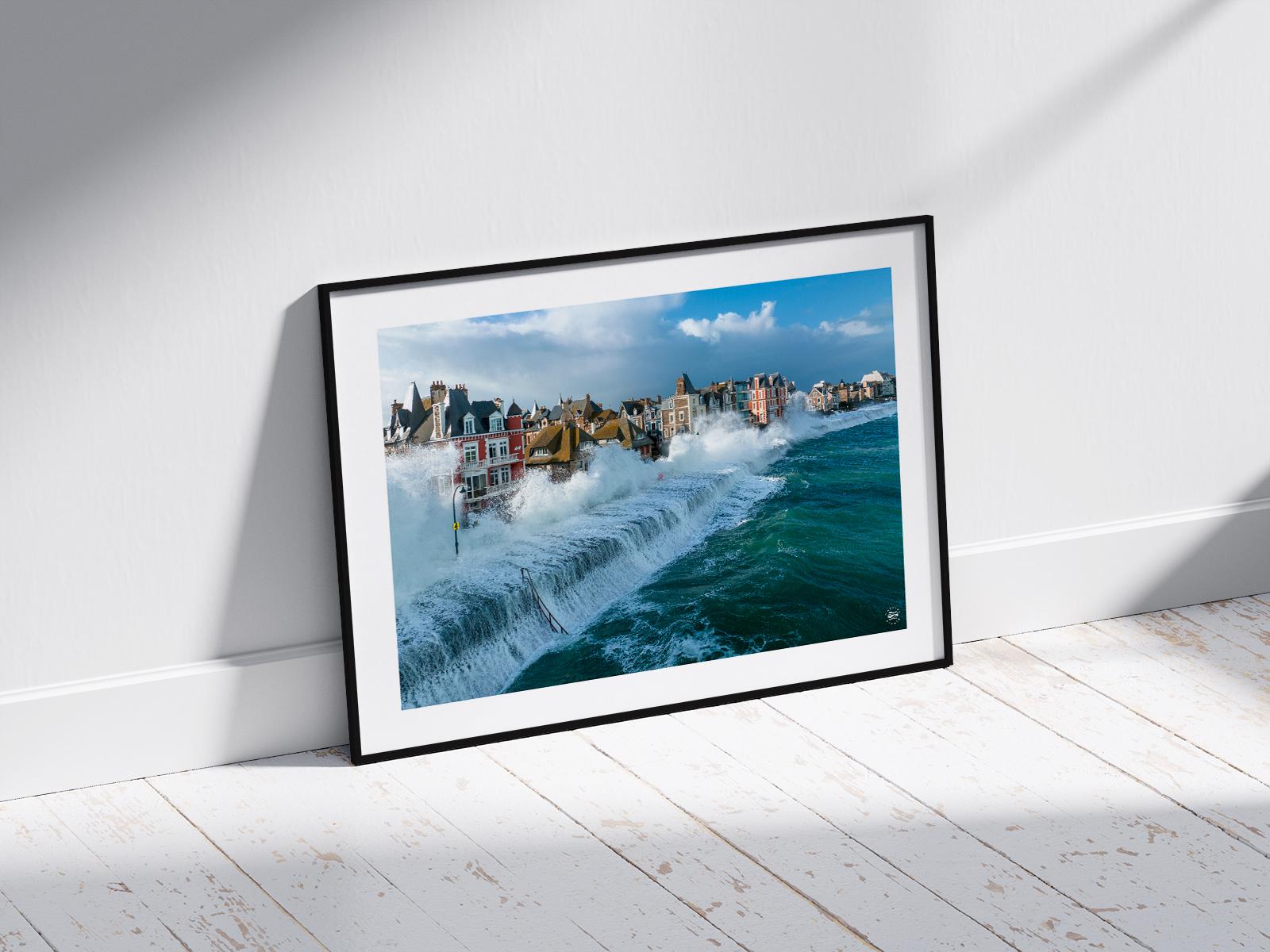 POSTER 70 x 50 cm BRETAGNA Tempesta e maree primaverili a