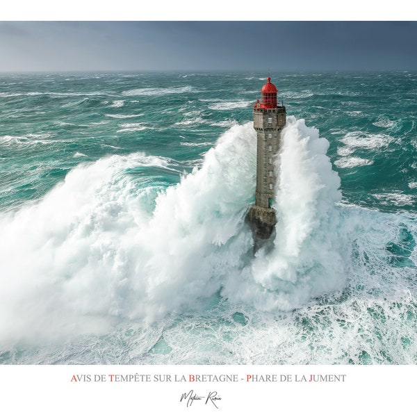 POSTER 70 x 50 cm - TEMPETE sulla BRETAGNE - Faro del Mare