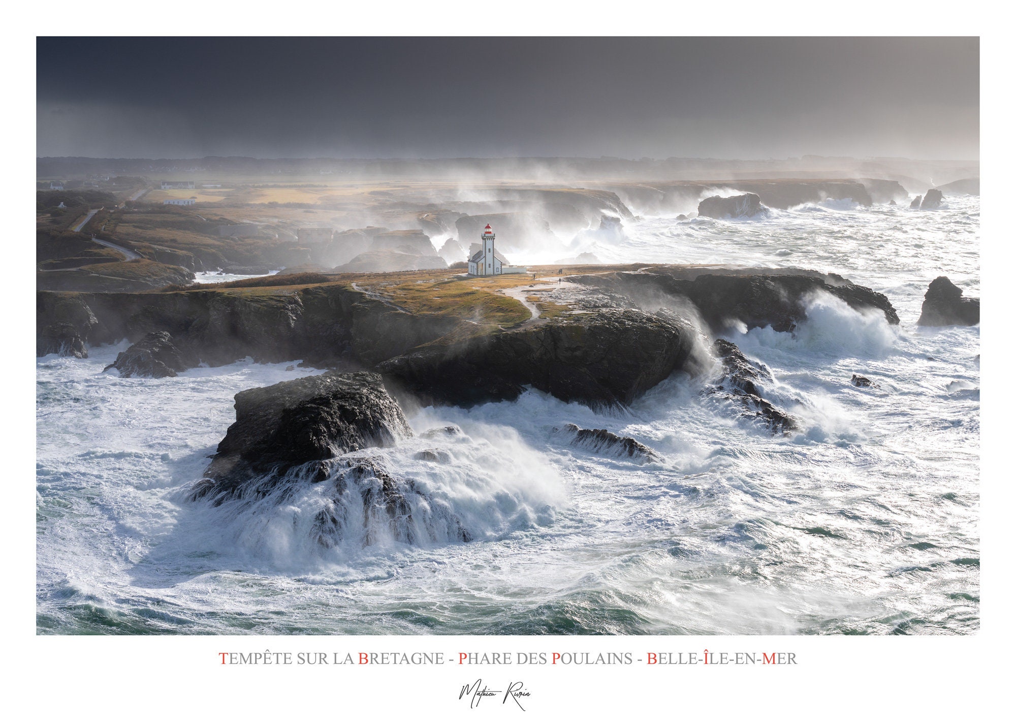 Affiche 70 X 50 Cm Tempete On The Bretagne Lighthouse Of Etsy
