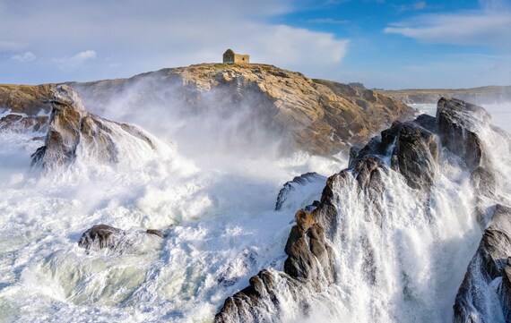Affiche Photo Tempête Sur La Bretagne - Phare De La Jument - 70x50 Cm - Photographie Mathieu Rivrin - 2