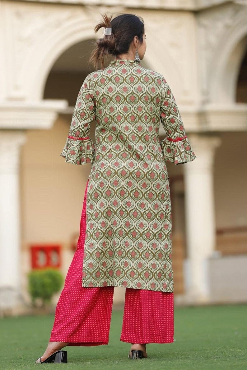 Designer Rayon Printed Kurti Palazzo With Dupatta Set||Designer Kurti Set||Kurti Dupatta Set||Designer Kurti Set||Free Shipping||Kurti Set