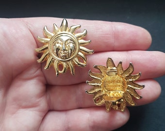 Versace Profumi clip de sol en tono dorado en pendientes de la década de 1990