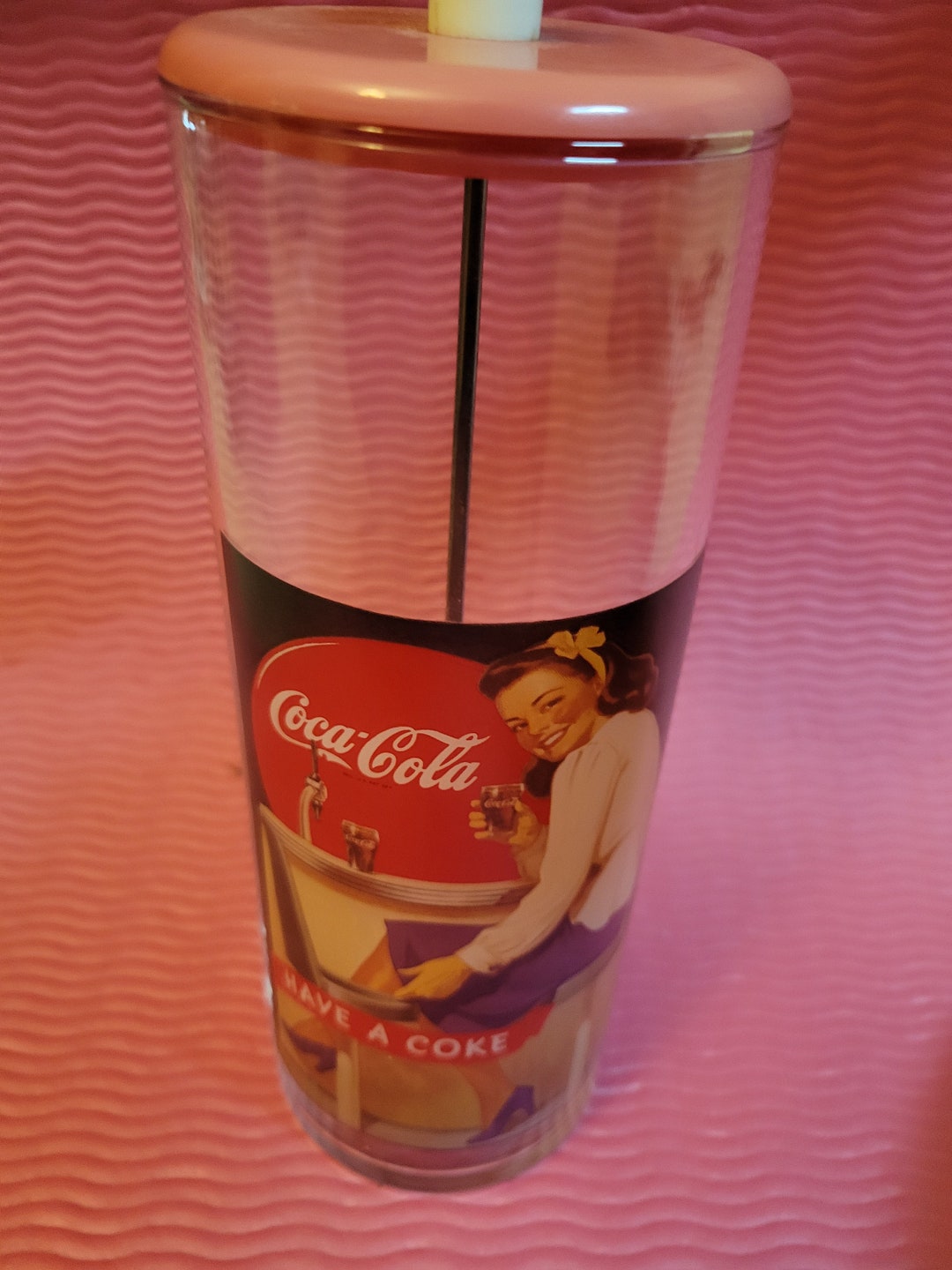 Vintage Cocacola Straw Holder Etsy