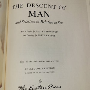 Charles Darwin: The Descent of Man (Easton Press Collector&#39;s Edition)