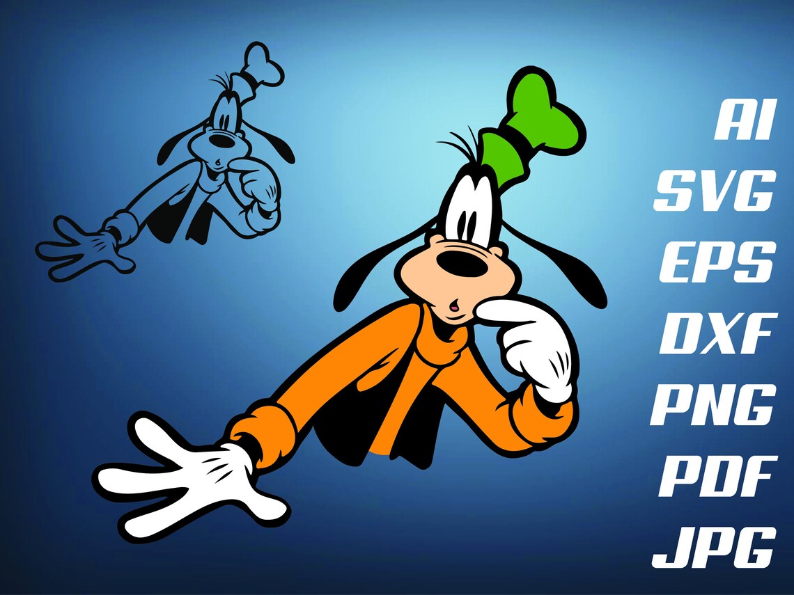 Goofy Svg Cricut OUTLINE Vector Instant Download - Etsy