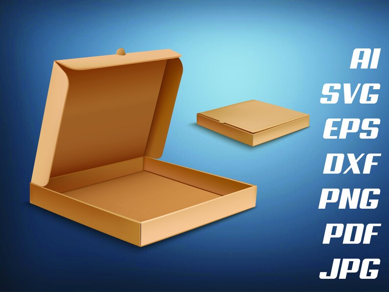 Pizza Box Template Svg Design Shape Cricut Instant Download Etsy