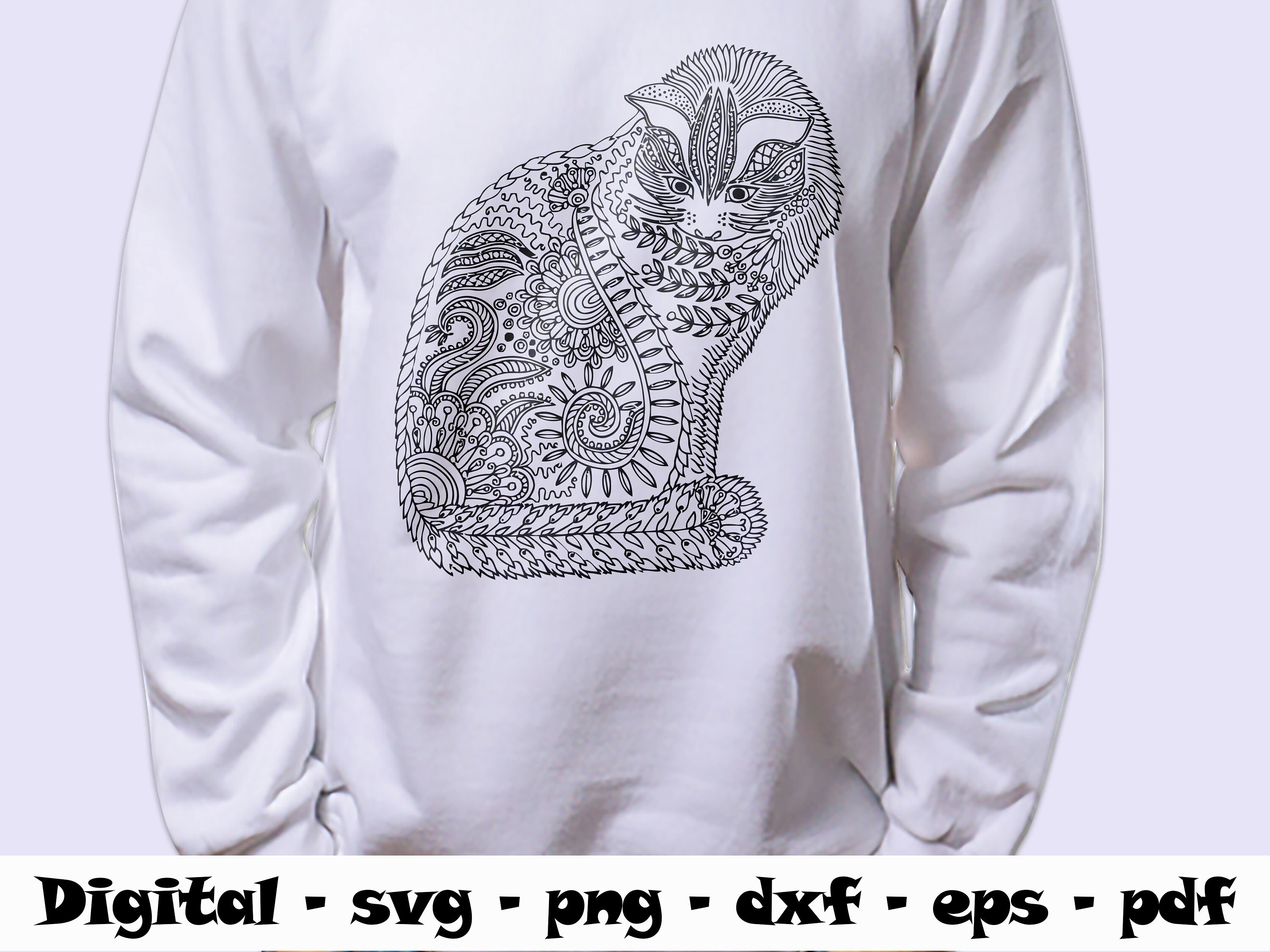 Free Free 154 Cricut Cat Mandala SVG PNG EPS DXF File