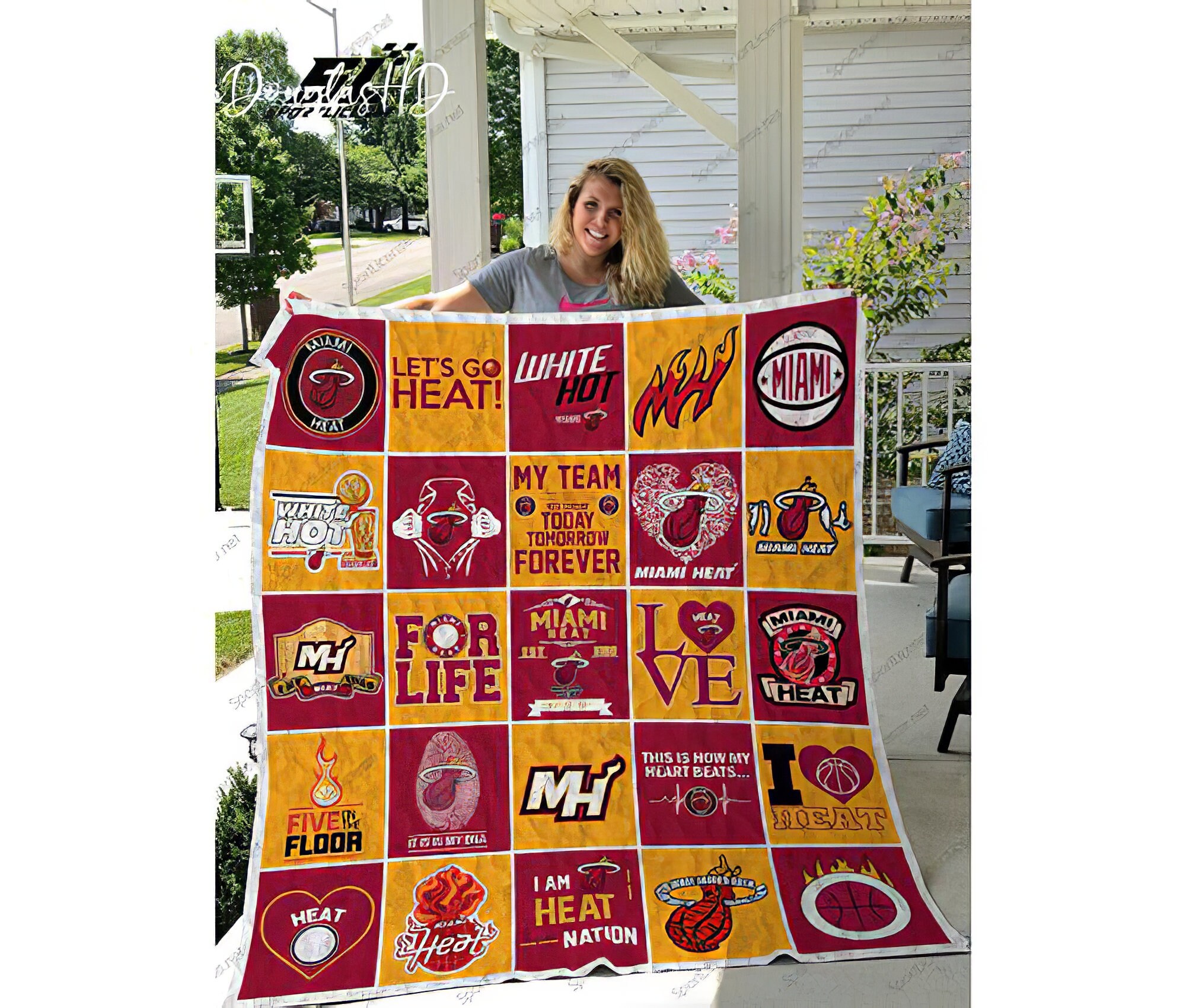 Miami Heat Quilt Blanket Equipo de la NBA Miami Heat Fleece Etsy