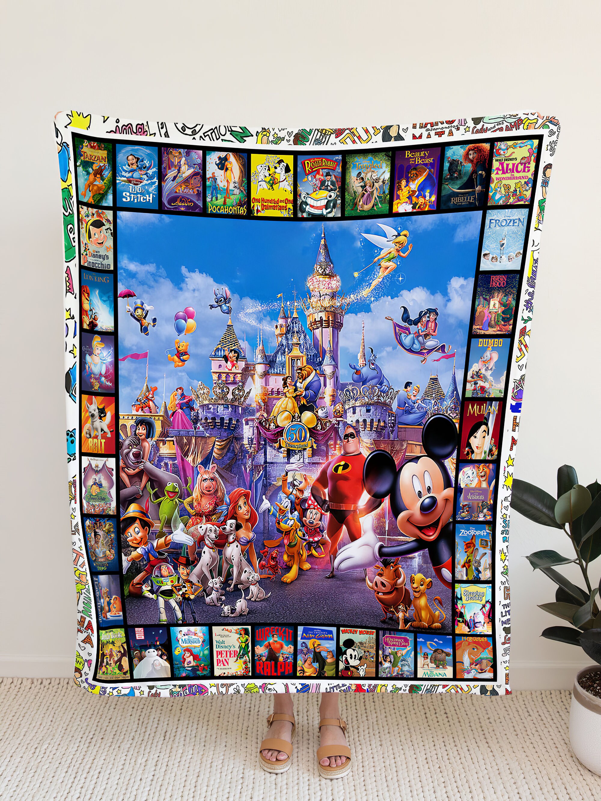 Disneyland Festival Quilt Blanket Walt Disney Fleece Blanket Etsy