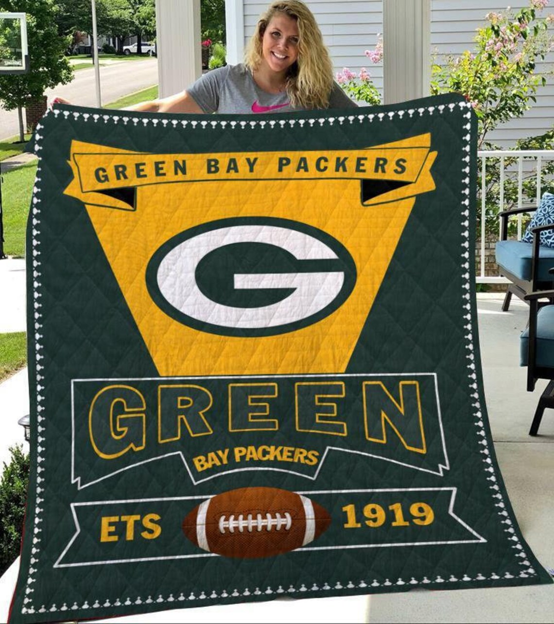 Green Bay Packers Quilt Blanket Coperta in pile Green Bay Etsy