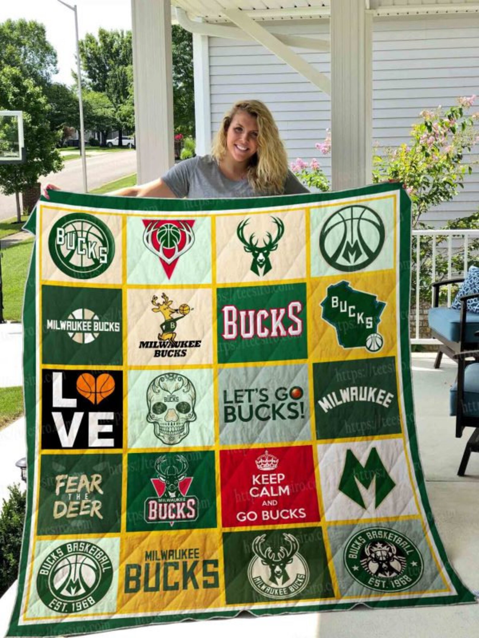 Milwaukee Bucks Quilt Blanket Milwaukee Bucks Fleece Blanket Etsy