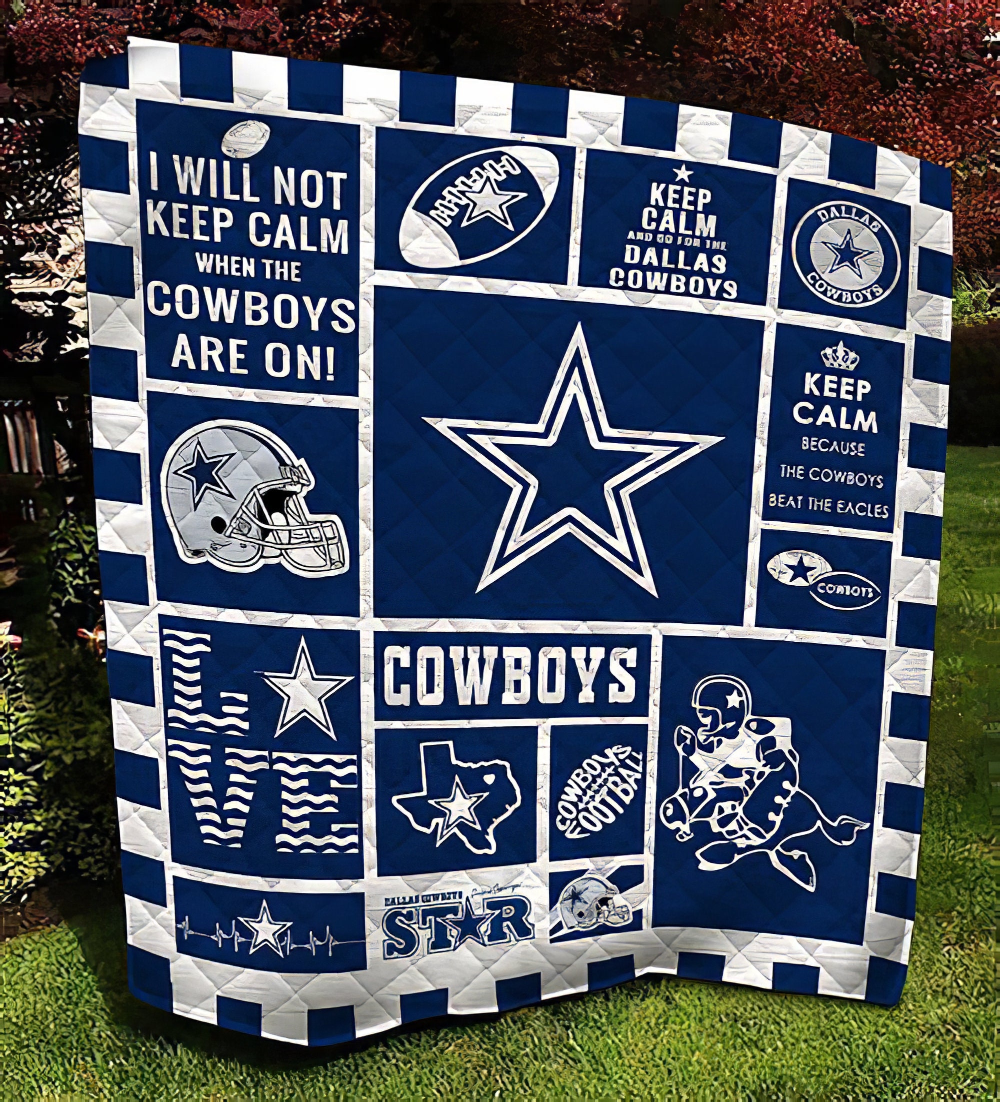 Dallas Cowboys Quilt Blanket NFL Team Dallas Cowboys Fleece Etsy