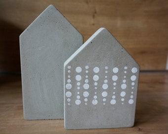 Houses | Concrete | Large | Decoration | Set | Pattern | Handmade