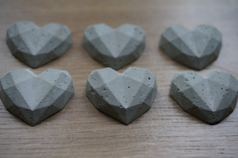 Magnets concrete hearts Handmade image 6