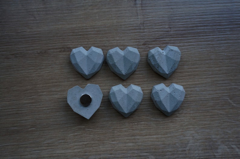 Magnets concrete hearts Handmade image 5