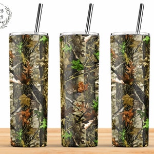 Hunting Rustic Camo Tumbler | Sublimation Hunting Designs, 20oz Skinny Tumbler Wraps Templates, Straight and Tapered - PNG Instant Download
