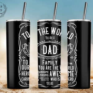 Fathers Day Tumbler Png 20oz Skinny Tumbler Sublimation Designs, Dad Tumbler Designs Wraps Templates PNG Digital Download