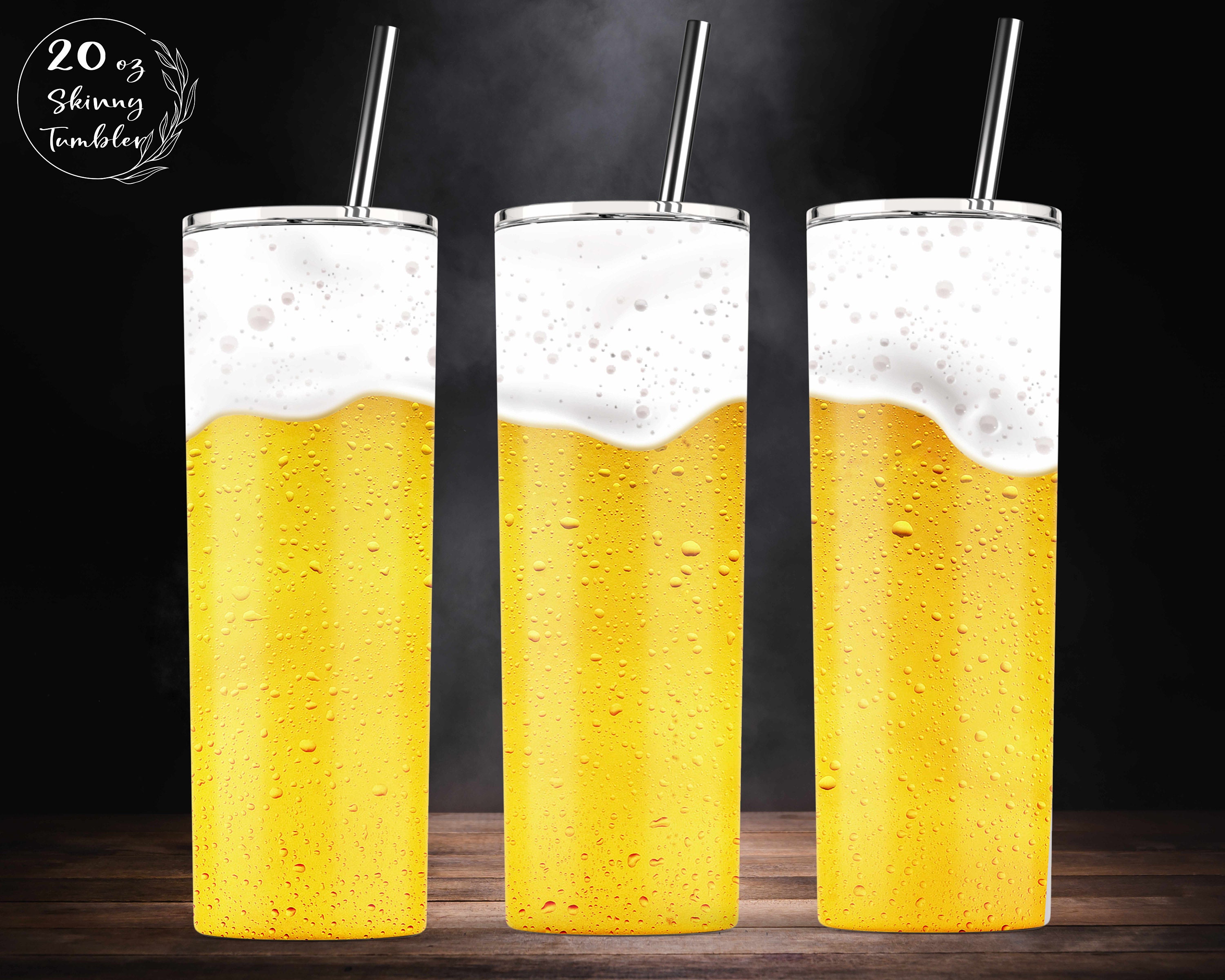 Beer 20oz Skinny Tumbler Sublimation Designs Beer Lover Gift Etsy