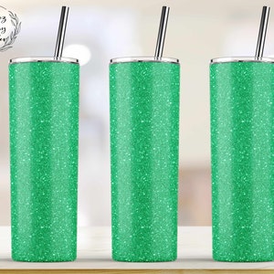Green Glitter 20 oz Skinny Tumbler Sublimation Designs, Full Wrap Template, Straight / Tapered - Png file Instant Download