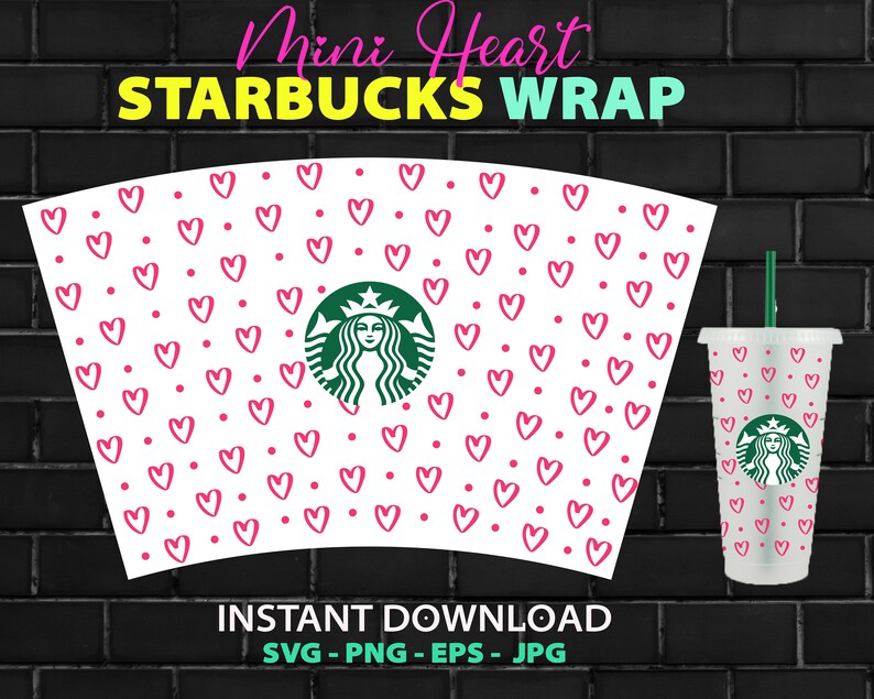 Download Mini Heart Svg File For Cricut Valentine Full Wrap Svg For Starbucks Venti Cold Cup 24 Oz Digital Download Sweet Hearts Starbucks Svg Prints Art Collectibles Kromasol Com