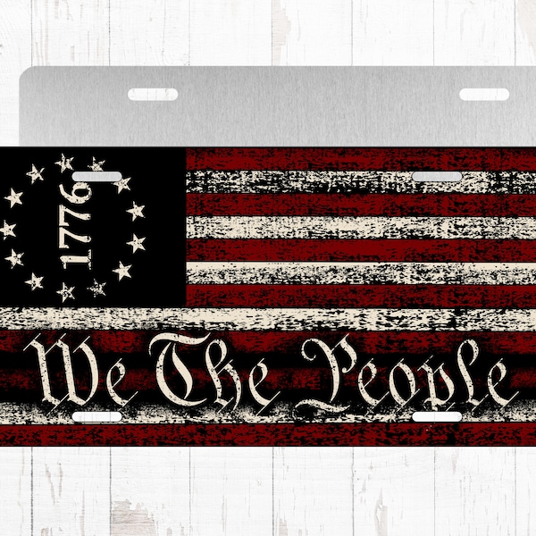 We The People Constitution 1776 Flag License Plate, Sublimation Design Template, Patriotic Independence Day 4th Of July Png Digital Download
