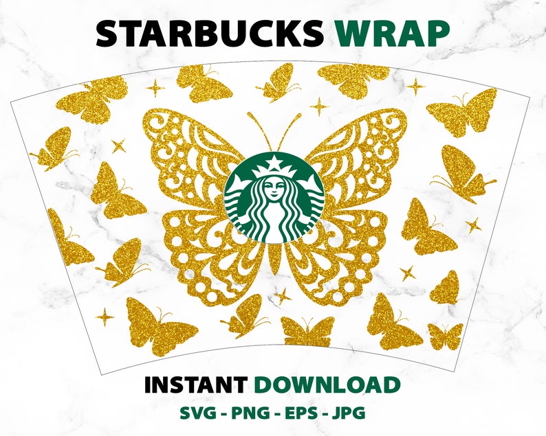 Download Full Wrap Starbucks Butterfly Queen Cold Cup Svg Digital Download File Venti Cold Cup 24oz Beautiful Butterfly Flying Svg Cricut Art Collectibles Prints Kromasol Com