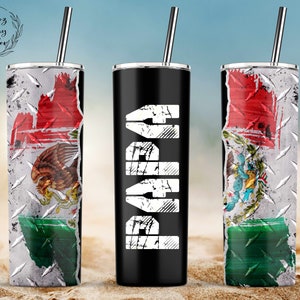 PAPA Mexican Flag Tumbler, 20oz Skinny Tumbler Sublimation Wrap Designs Template, Fathers day Tumbler - PNG Digital Download