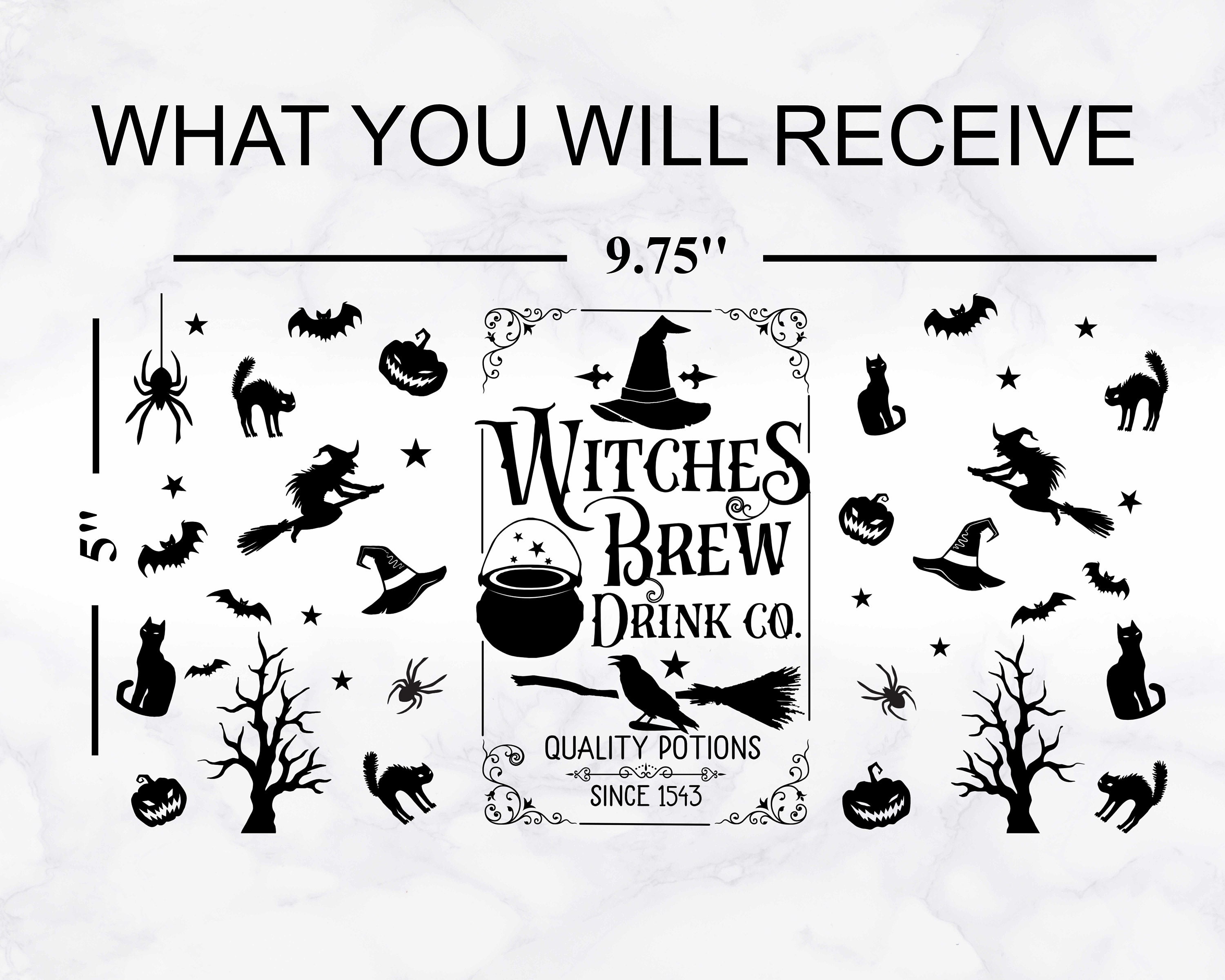Witches Brew Halloween Drink Co 16 Oz Libbey Glass Can Tumbler Etsy