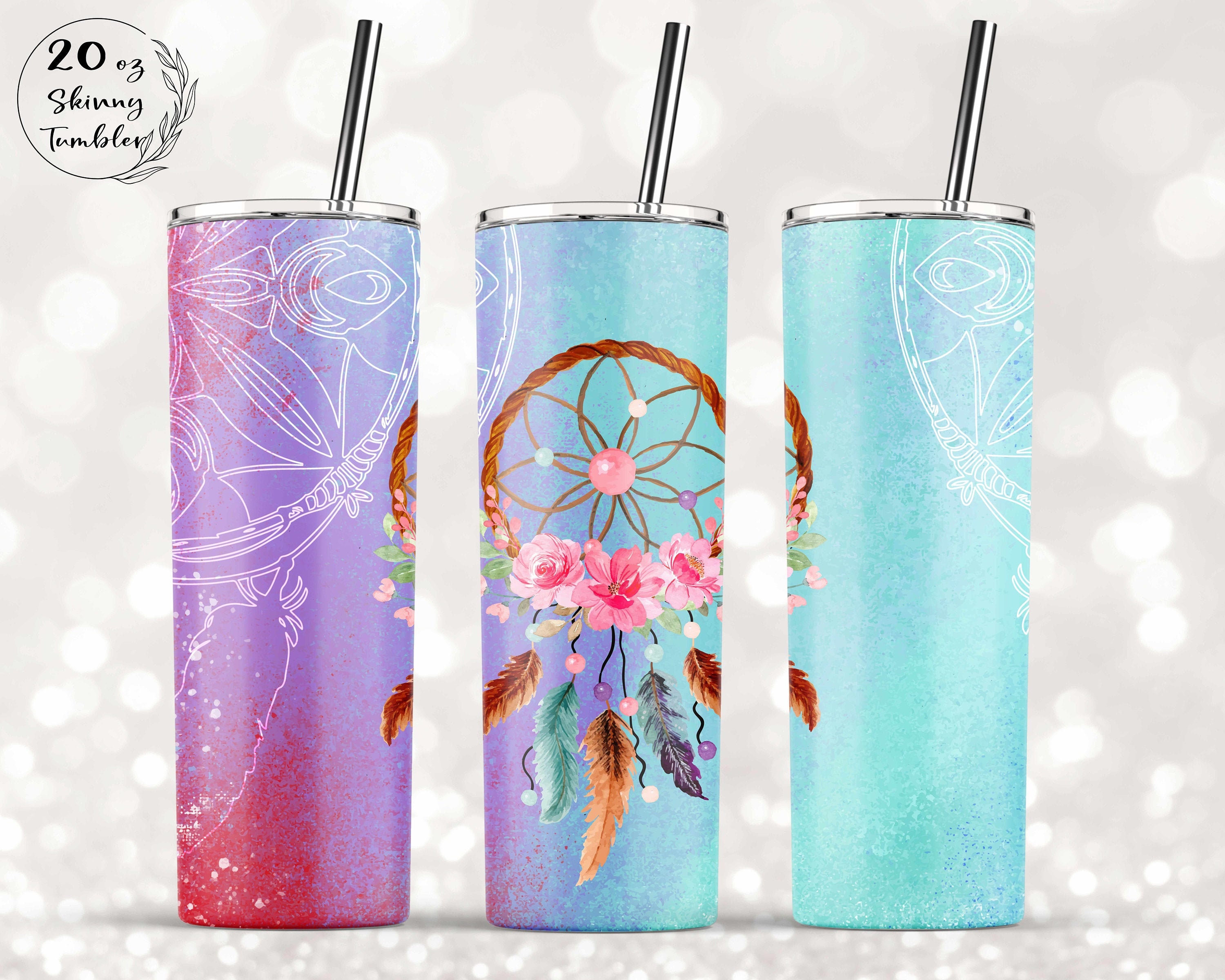 20 Oz Skinny Tumbler Dream Catcher Sublimation Design Etsy Singapore