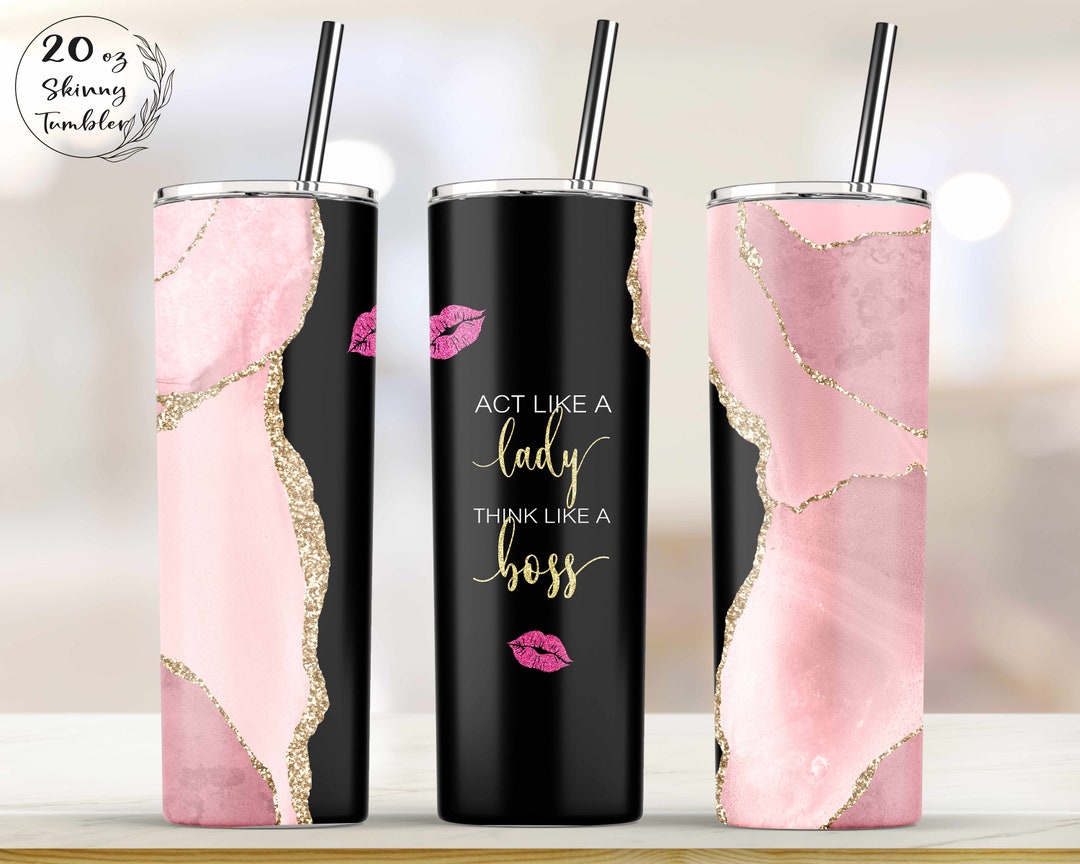 Act Like a Lady Think Like a Boss Blush Pink Marble Gold - Etsy