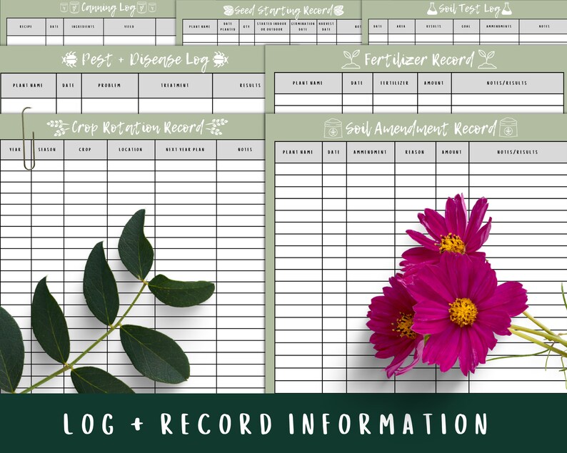 Utskrivbar trädgårdsplanerare, spårare för grönsaker och växter, trädgårdskalender för nybörjare bild 6