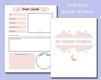 Journal de rêve Tracker imprimable PDF