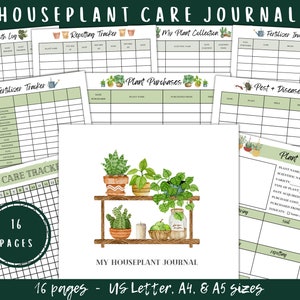 Houseplant Journal Printable Plant Care Planner Tracker image 1
