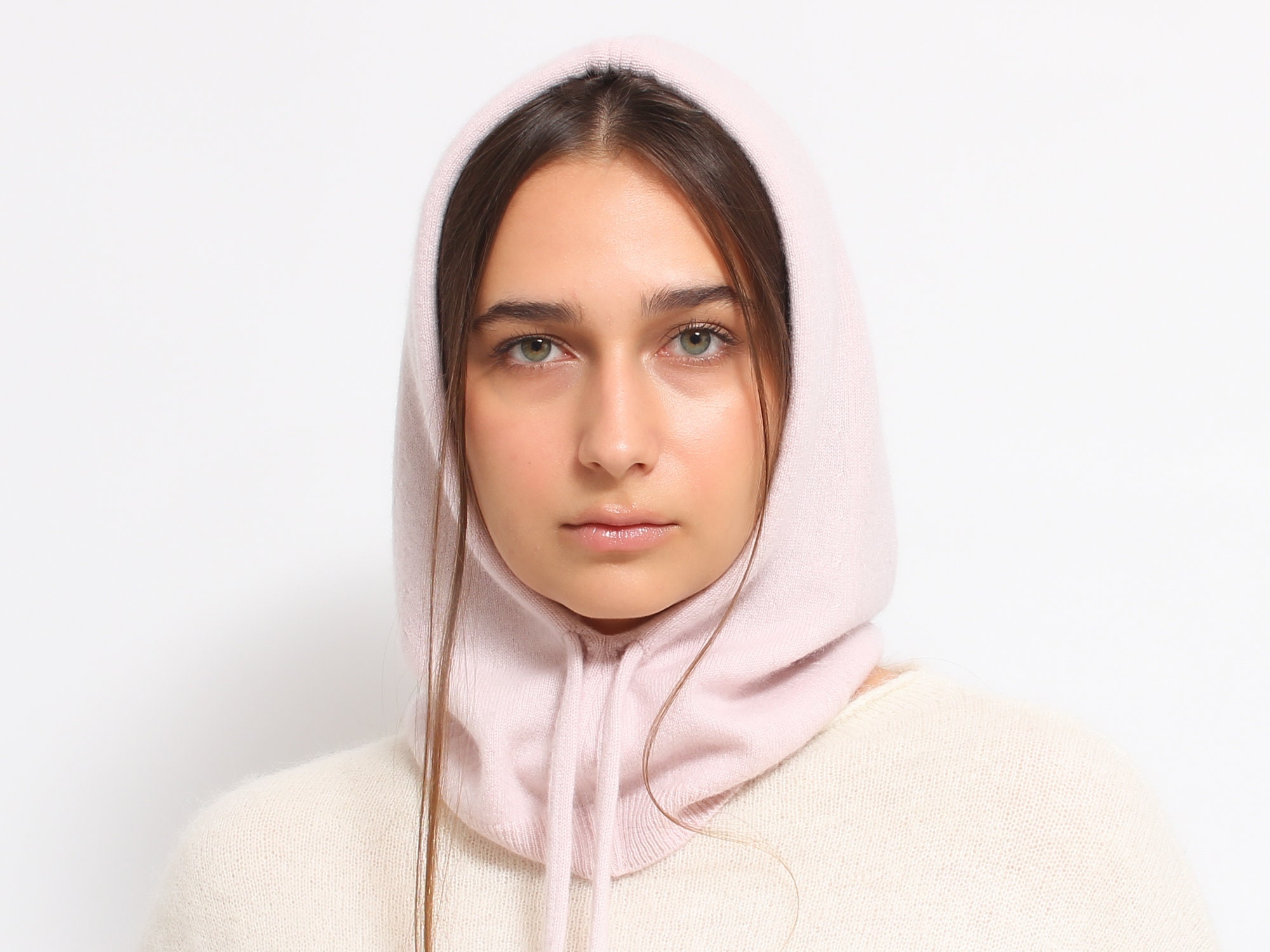 Pure Cashmere Balaclava Hood.made From 100% Upcycled
