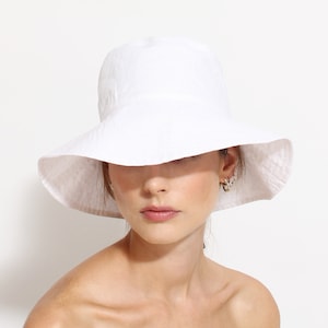 Sombrero de sol de lino y seda / Sombrero panamá de verano / Sombrero de ala ancha / Sombrero de verano de lino / Sombrero panamá de playa / Sombrero de lino / Sombrero de sol de lino para mujer