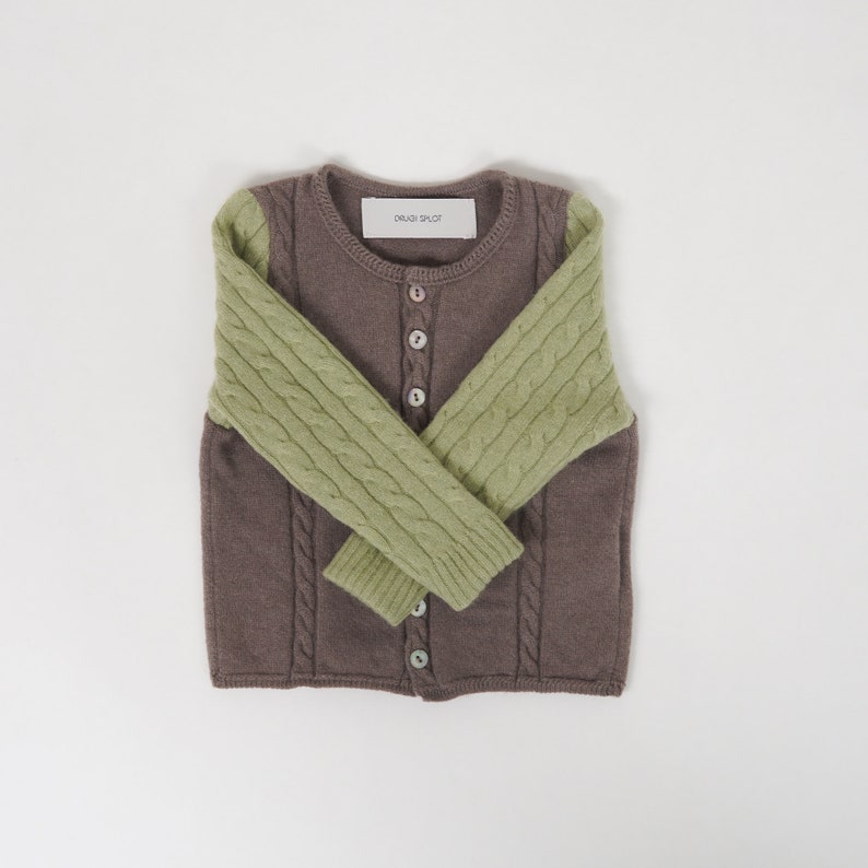 Upcycled Pure Cashmere Baby Cardigan, 6-12m image 5