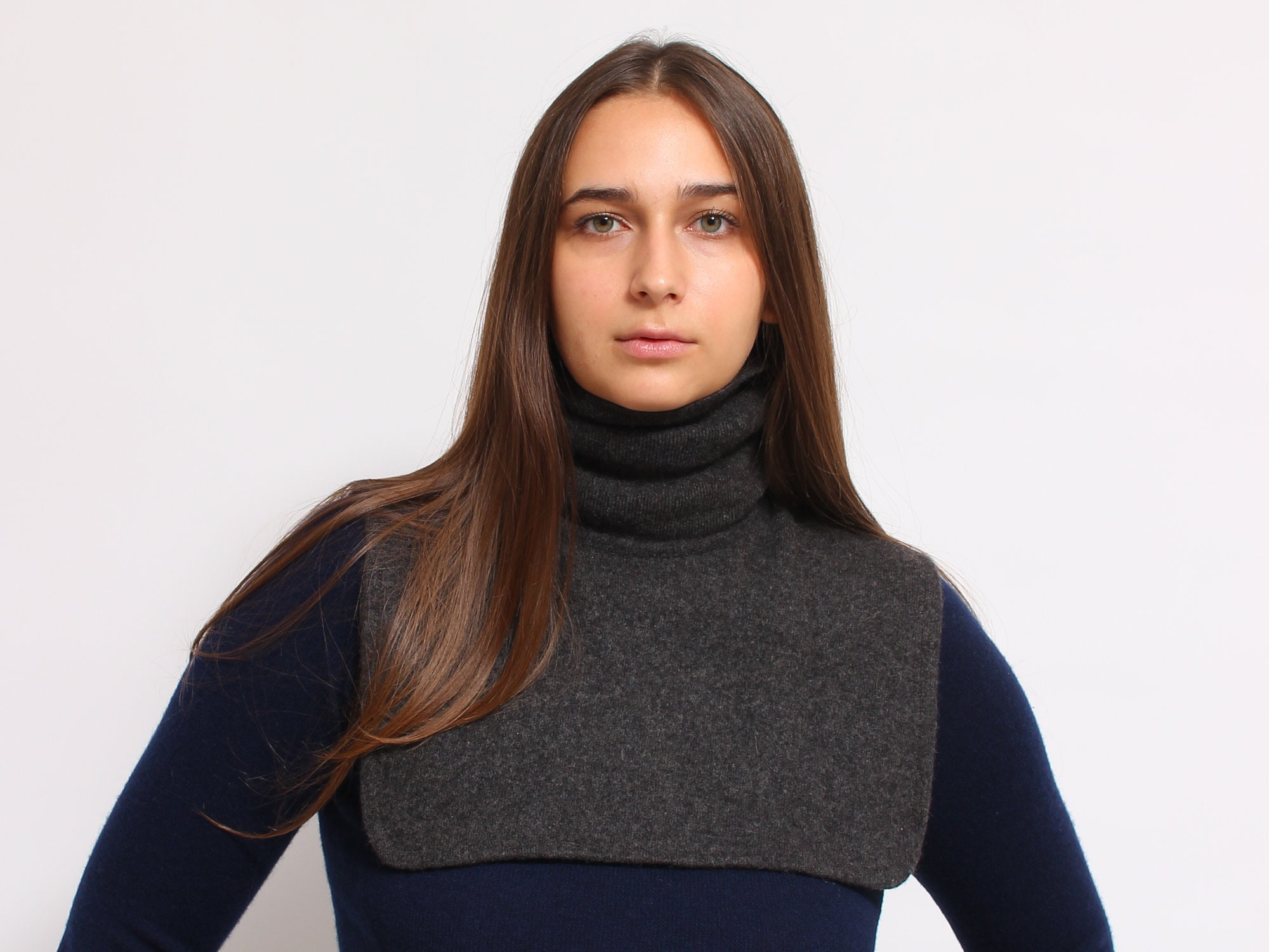 Cashmere Roll Neck Women's Neck Warmer Scarf Pure Etsy