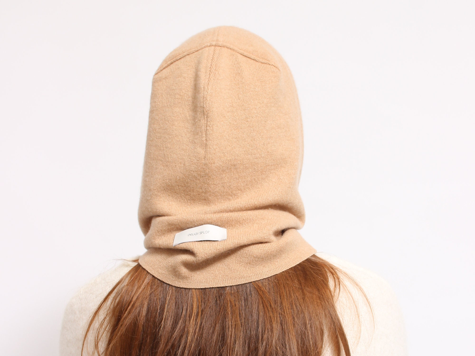 Pure Cashmere Balaclava Hood. Made From 100% Upcycled Cashmere in