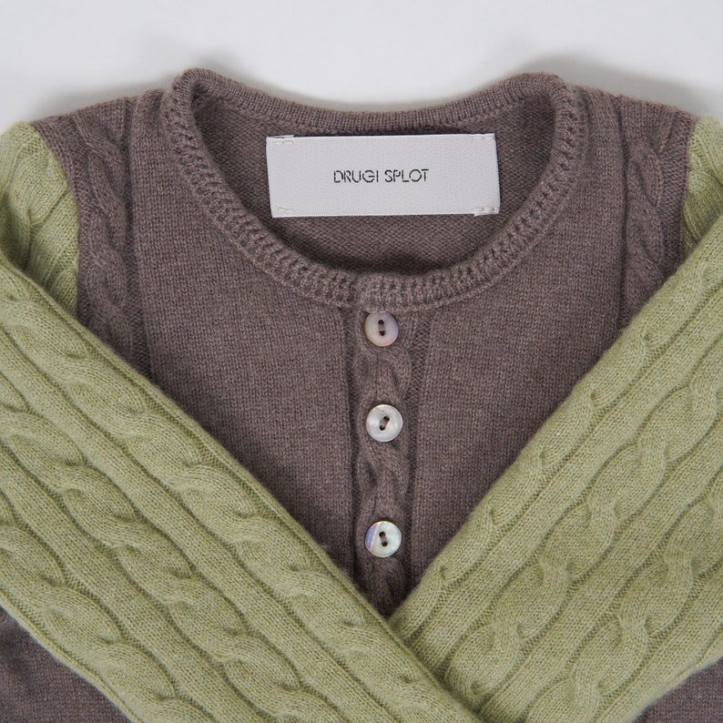 Upcycled Pure Cashmere Baby Cardigan, 6-12m image 3