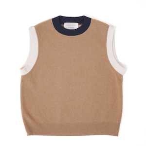 100% Upcycled Cashmere Vest | Caramel Beige | Warm Dressing Waistcoat | Pure Cashmere | Virgine Cashmere