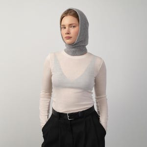 Pure Cashmere Balaclava Hood – 100% Upcycled Cashmere | Handcrafted Sustainable Hooded Scarf, Snood, Neck Warmer | Warm Winter Accessory