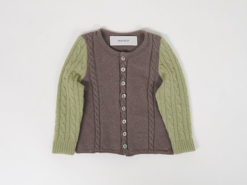 Upcycled Pure Cashmere Baby Cardigan, 6-12m image 2