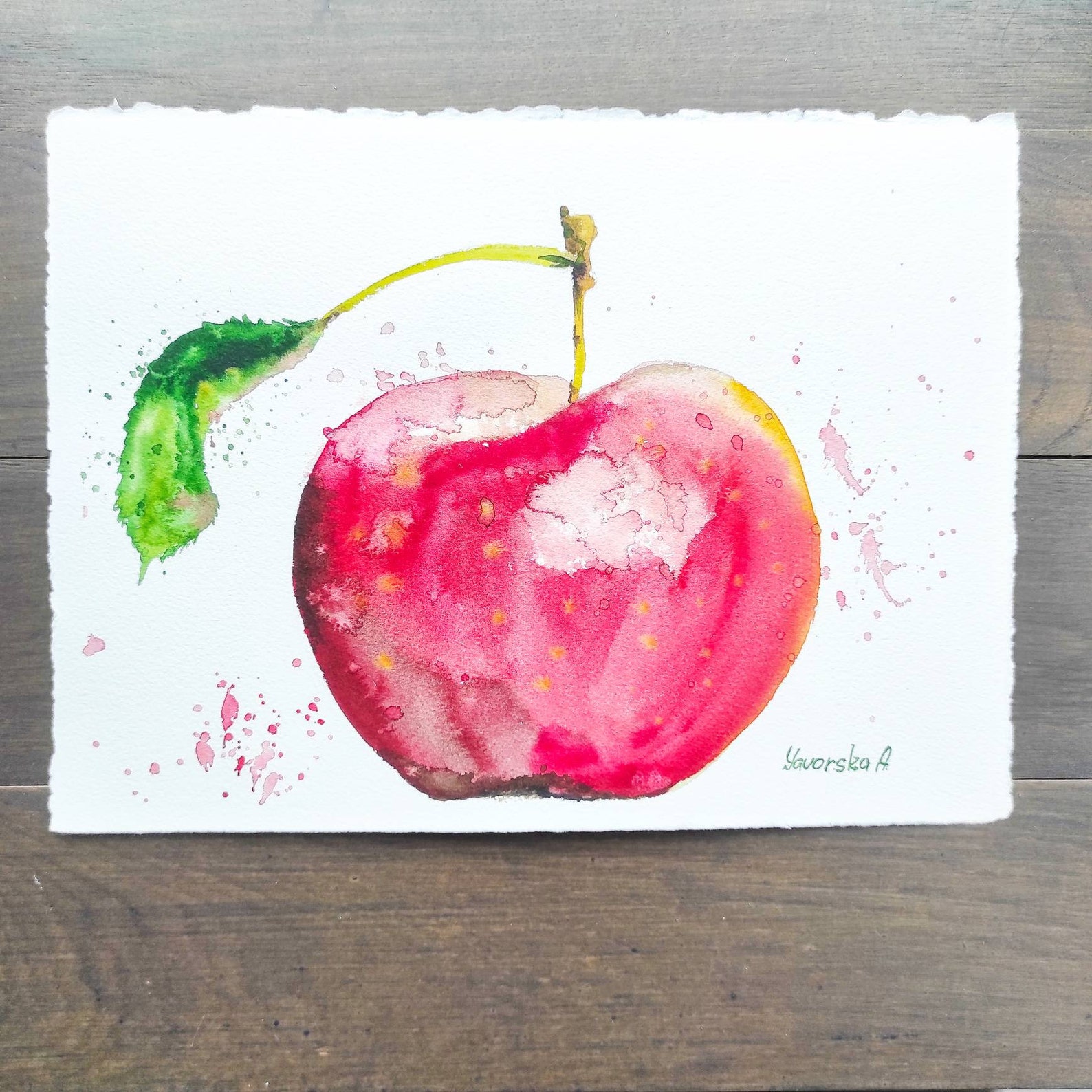 Aquarell Apfel. Original Aquarell. Wandbehang Dekor. | Etsy