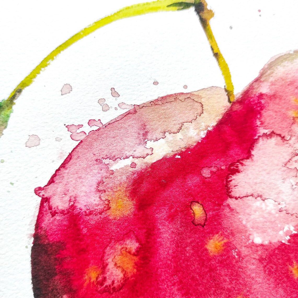 Aquarell Apfel. Original Aquarell. Wandbehang Dekor. | Etsy