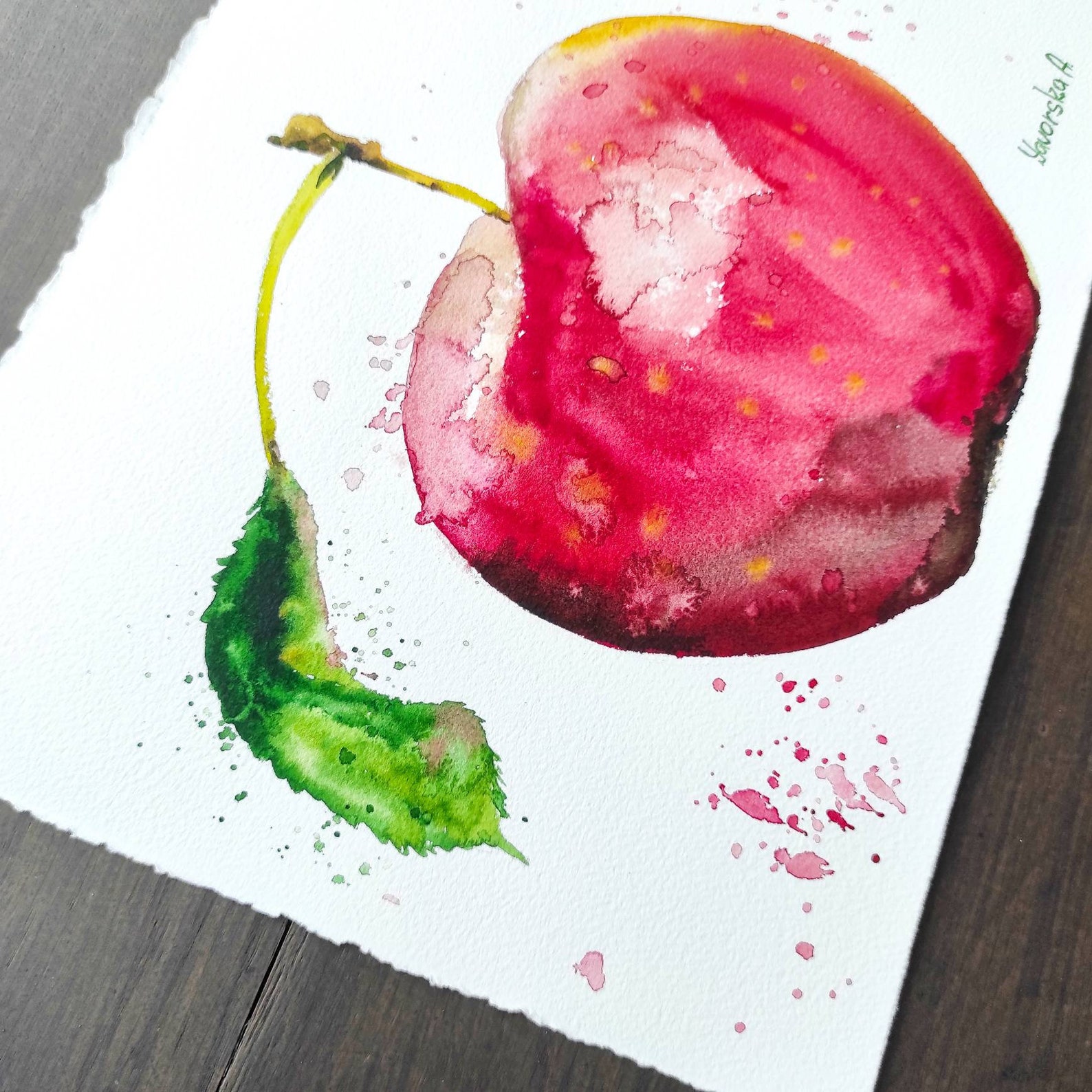 Aquarell Apfel. Original Aquarell. Wandbehang Dekor. | Etsy