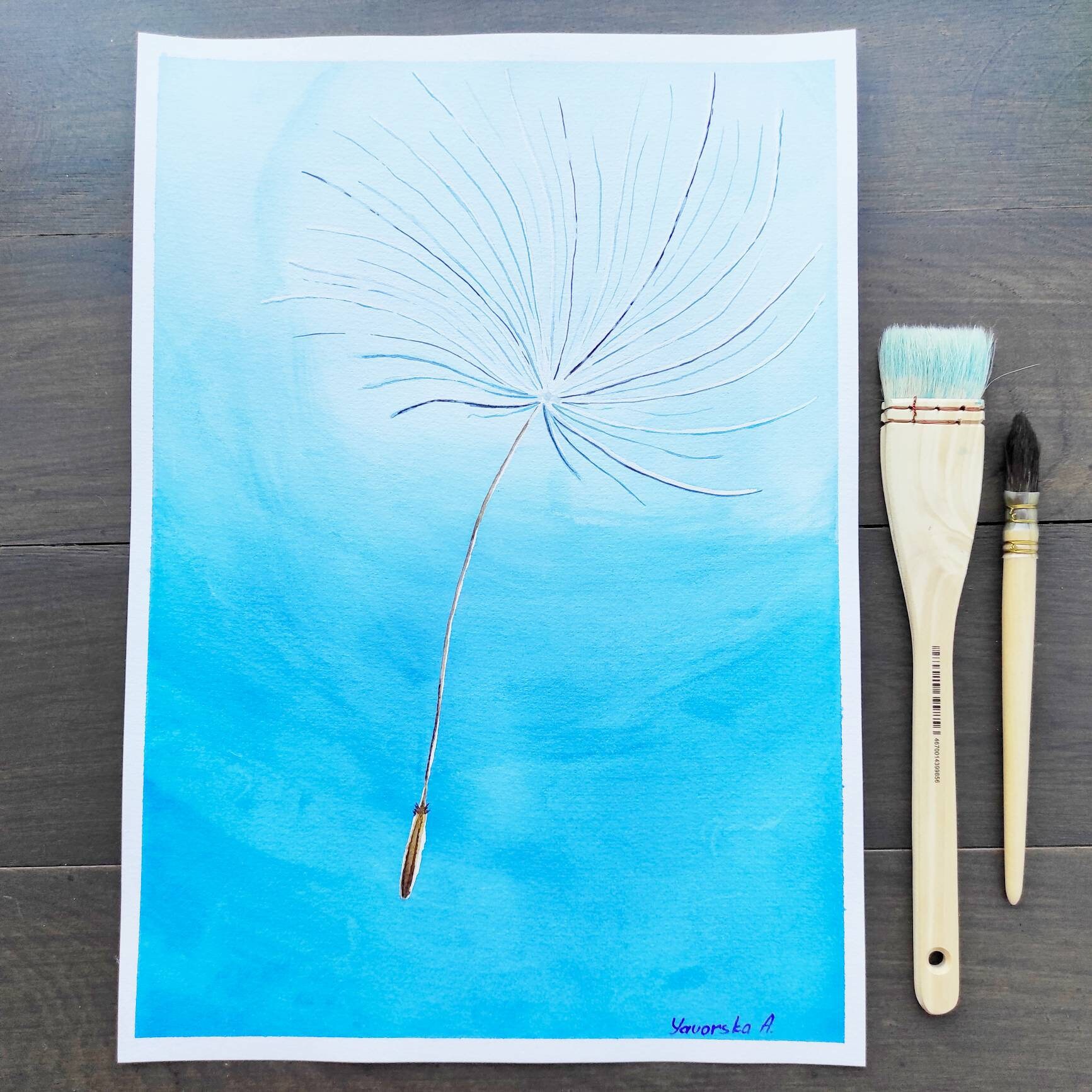 Art & Collectibles Watercolor Painting Watercolor blowball Watercolor