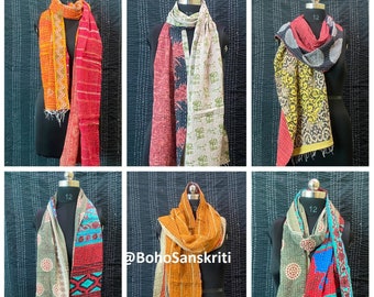 Wholesale Lots Indian Scarf Cotton Scarves Kantha Scarves Vintage Scarf Wrap Scarves Indian Shawl Women Scarf Handmade Scarf Wrap Scarf Boho